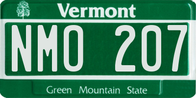 VT license plate NMO207