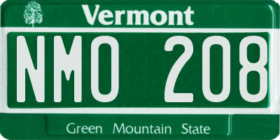 VT license plate NMO208