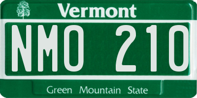 VT license plate NMO210
