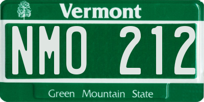 VT license plate NMO212