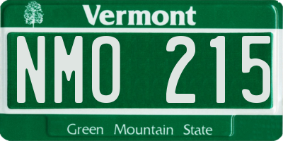 VT license plate NMO215