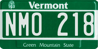 VT license plate NMO218
