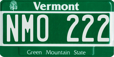 VT license plate NMO222