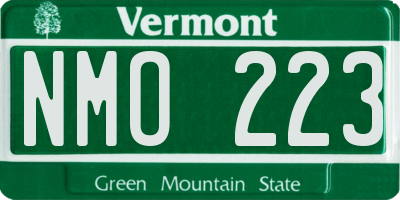 VT license plate NMO223