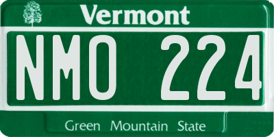 VT license plate NMO224