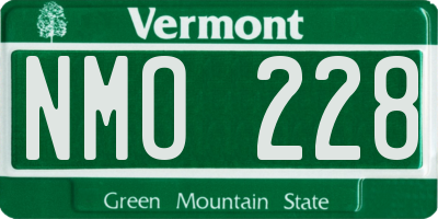 VT license plate NMO228