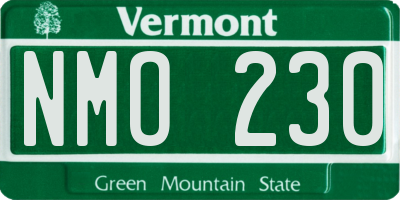 VT license plate NMO230