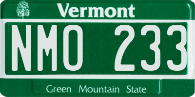 VT license plate NMO233