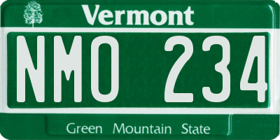 VT license plate NMO234