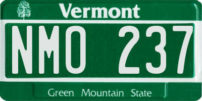 VT license plate NMO237