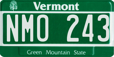 VT license plate NMO243