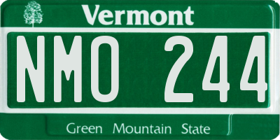 VT license plate NMO244