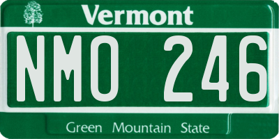 VT license plate NMO246