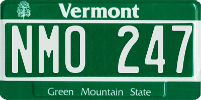 VT license plate NMO247