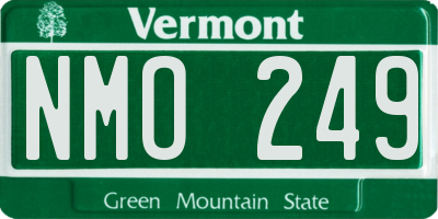 VT license plate NMO249