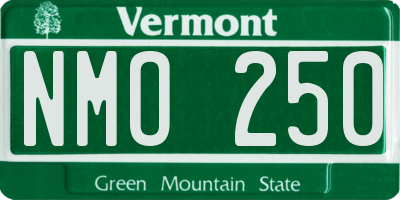 VT license plate NMO250