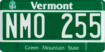 VT license plate NMO255