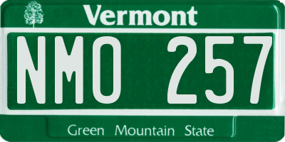 VT license plate NMO257