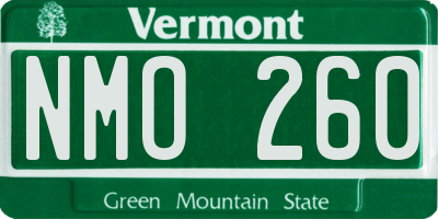 VT license plate NMO260