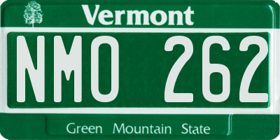 VT license plate NMO262