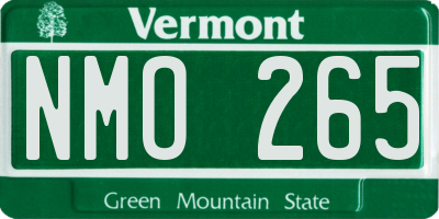 VT license plate NMO265