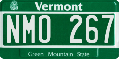 VT license plate NMO267