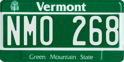 VT license plate NMO268