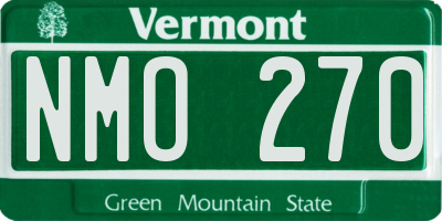 VT license plate NMO270