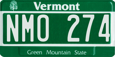 VT license plate NMO274