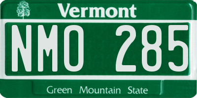 VT license plate NMO285