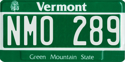 VT license plate NMO289