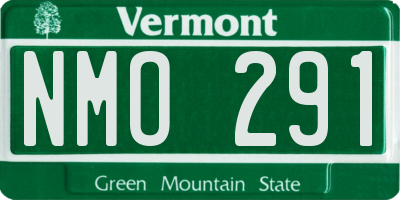 VT license plate NMO291