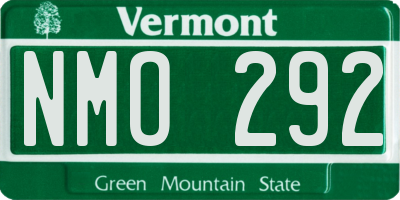 VT license plate NMO292