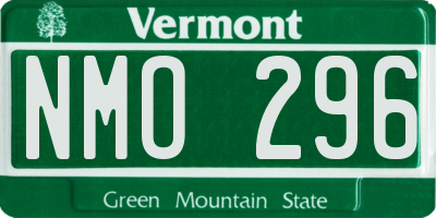 VT license plate NMO296