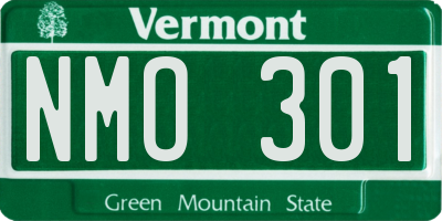 VT license plate NMO301