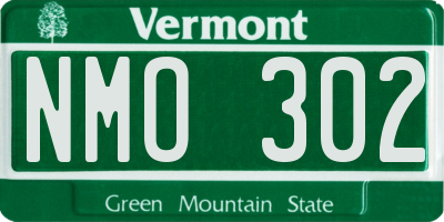 VT license plate NMO302