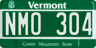 VT license plate NMO304