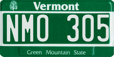 VT license plate NMO305