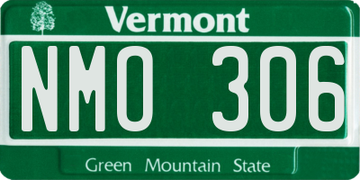 VT license plate NMO306