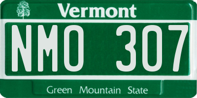 VT license plate NMO307