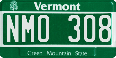 VT license plate NMO308