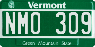 VT license plate NMO309