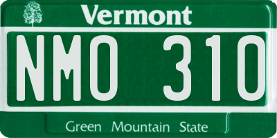 VT license plate NMO310