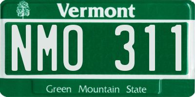 VT license plate NMO311