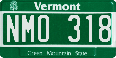 VT license plate NMO318