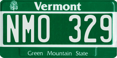 VT license plate NMO329