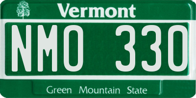 VT license plate NMO330