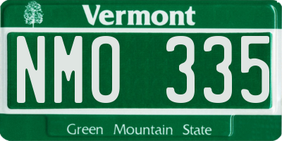 VT license plate NMO335