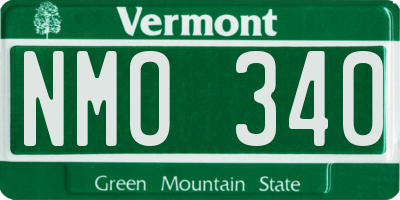 VT license plate NMO340
