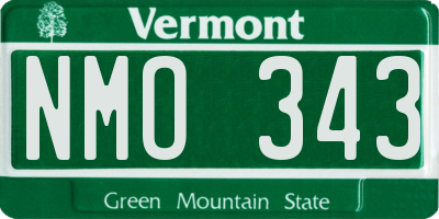 VT license plate NMO343